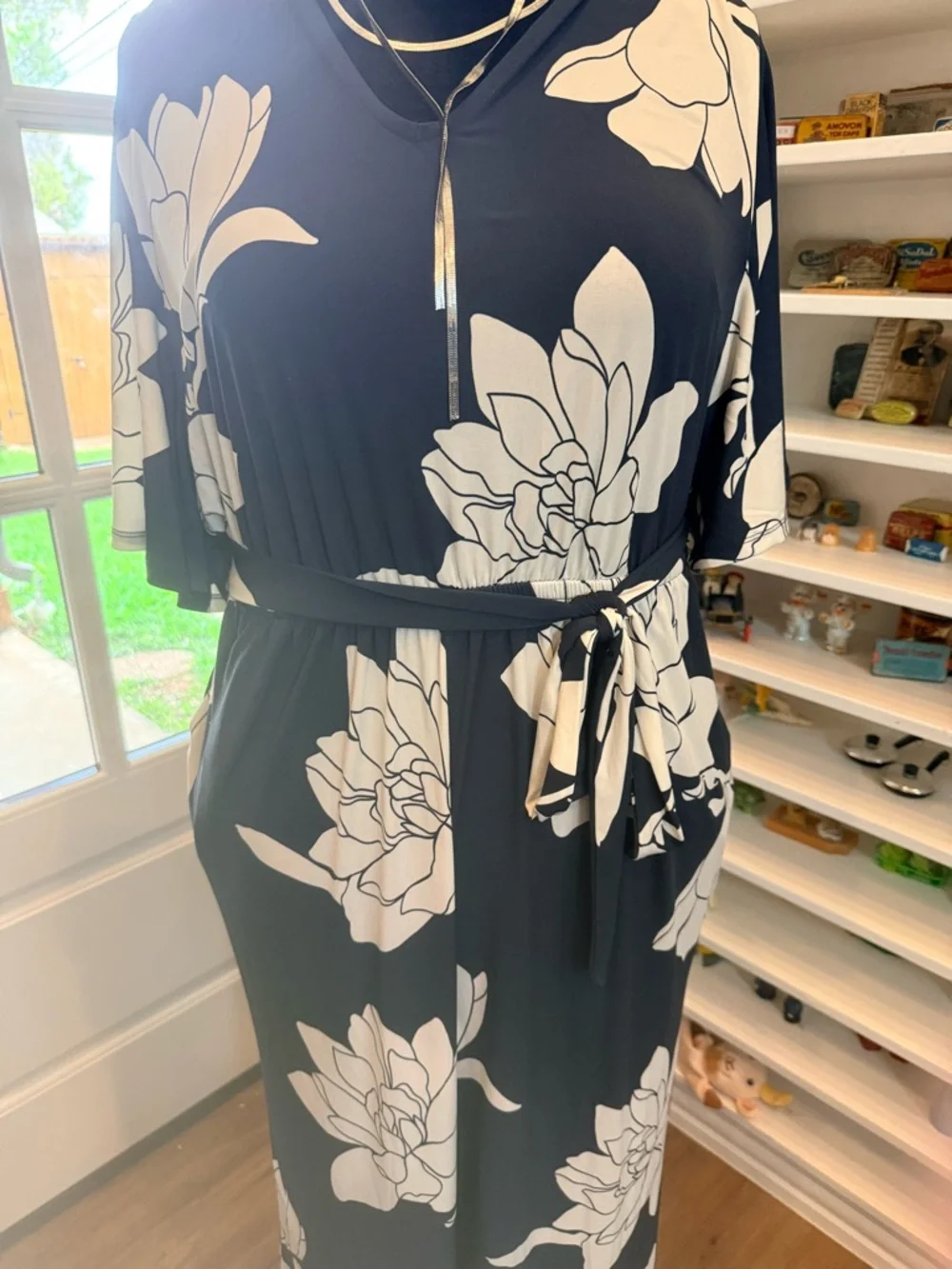 NWT Lane Bryant Flutter Sleeve Jumpsuit Floral Wide-Leg Jumpsuit - Picture 4 of 5